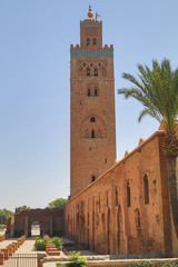 Fototapeta na wymiar minaret of the marrakesh mosque