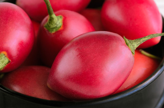 Exotic fruit Tamarillo , also called  tree tomato on white background.