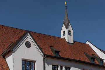 Obraz premium Spitalskirche zum Heiligen Geist Sterzing, Detailansicht Dach