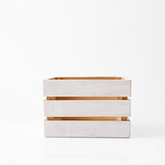 empty wood box on a white background
