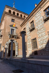 Fototapeta na wymiar House of Seven Chimneys in City of Madrid, Spain 