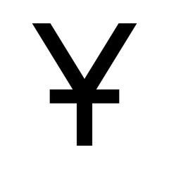 Obraz premium Chinese yuan currency symbol. Black silhouette china yuan sign.
