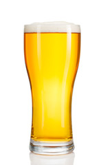 glass of beer isolated on white background.