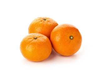 fresh tangerines isolated on white background