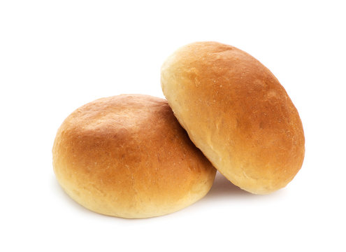 Bread and rolls isolated on white