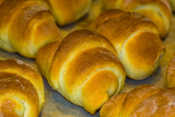 Homemade croissants with sweet filling