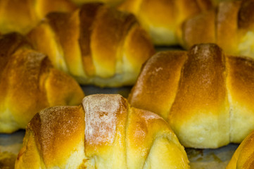 Homemade croissants with sweet filling