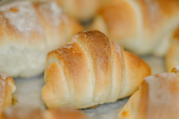 Homemade croissants with sweet filling