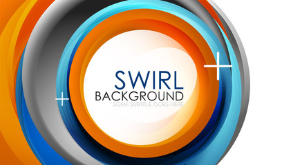 Spiral swirl flowing lines 3d vector abstract background