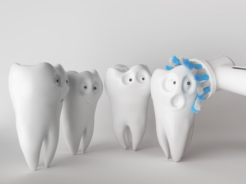 Tooth human cartoon - 3D Rendering