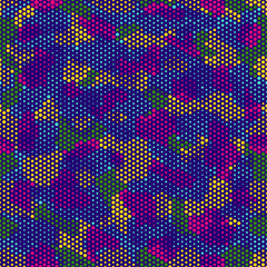 Camouflage seamless pattern. Abstract military fashion colorful urban hexagon style. Seamless pattern for army, navy, hunting, fashion cloth textile. Colorful modern style Vector honeycomb texture. 