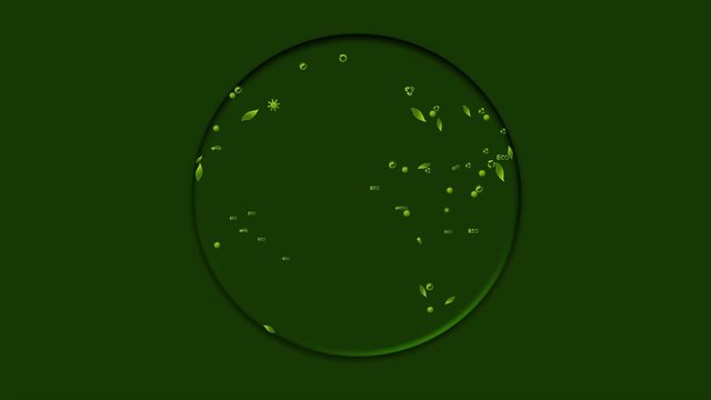 Anima&ccedil;&atilde;o do planeta feita com s&iacute;mbolos ecol&oacute;gicos