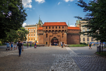 Naklejka premium Medieval building of Barbakan in Krakow