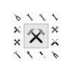 Tools icon. Flat vector icon set