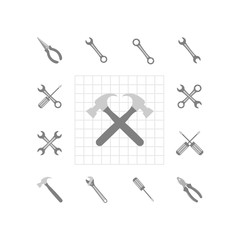 Tools icon. Flat vector icon set