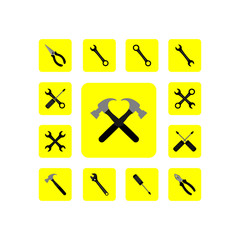 Tools icon. Flat vector icon set