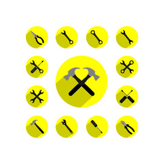 Tools icon. Flat vector icon set