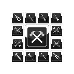 Tools icon. Flat vector icon set