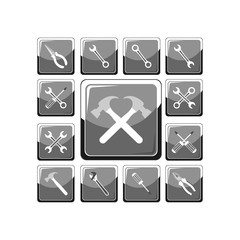 Tools icon. Flat vector icon set
