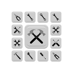 Tools icon. Flat vector icon set