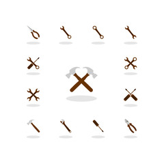 Tools icon. Flat vector icon set