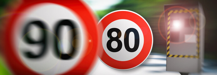 radar 90km/h et 80km/h vitesse en France 2022 sur les route de France