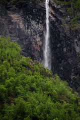 waterfalls in the fjords of Norway