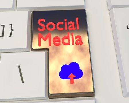 Social Media and Social Networking Technology Connection Concept. Communication internet 3D Render