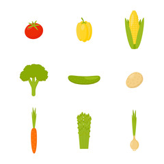 Tasty organic vegetables isolated on white background