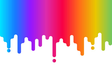 Dripping paint. Rainbow background. Abstract colorful backdrop on white. Color design for website, business card. Vector illustration