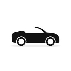 Convertible Cabriolet Car icon, vector symbol flat graphic vehicle automobile illustration on white background