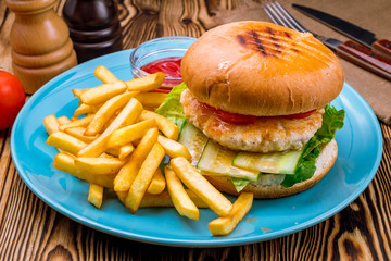 Burger with chicken