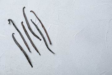 Aromatic vanilla sticks on light background