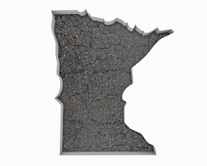 Minnesota MN Road Map Pavement Construction Infrastructure 3d Illustration