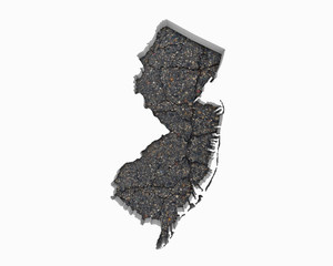 New Jersey NJ Road Map Pavement Construction Infrastructure 3d Illustration