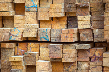 a stack of sawn timber, background texture