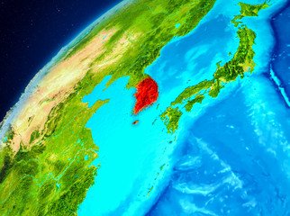 South Korea on Earth from space