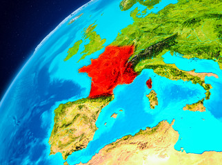 Fototapeta na wymiar France on Earth from space