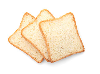 Sliced toast bread on white background