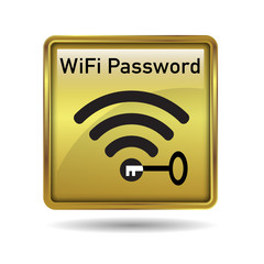 WiFi Password Gold Frame Icon Button