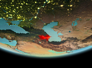 Azerbaijan at night on Earth