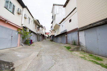 Obraz premium Slums in Sochi. Residential garages