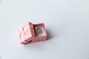 pink gift box with ring