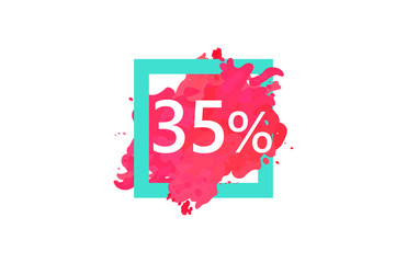 35 Percent Discount Number Water Color Frame