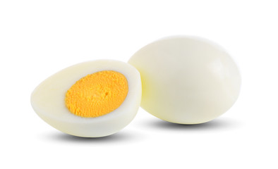 boiled egg on white background