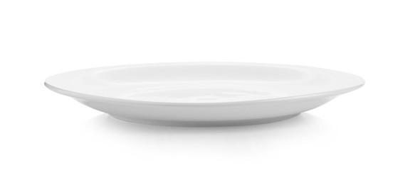 white plate on white background