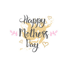 Happy Mothers Day Logo Isolated Holiday Greeting Card Design Vector Illustration