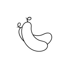 Cucumber hand drawn outline doodle icon. Vector sketch illustration of healthy vegetable - cucumber for print, web, mobile and infographics isolated on white background.