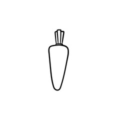 Fresh organic carrot hand drawn outline doodle icon. Vector sketch illustration of carrot for print, web, mobile and infographics isolated on white background.