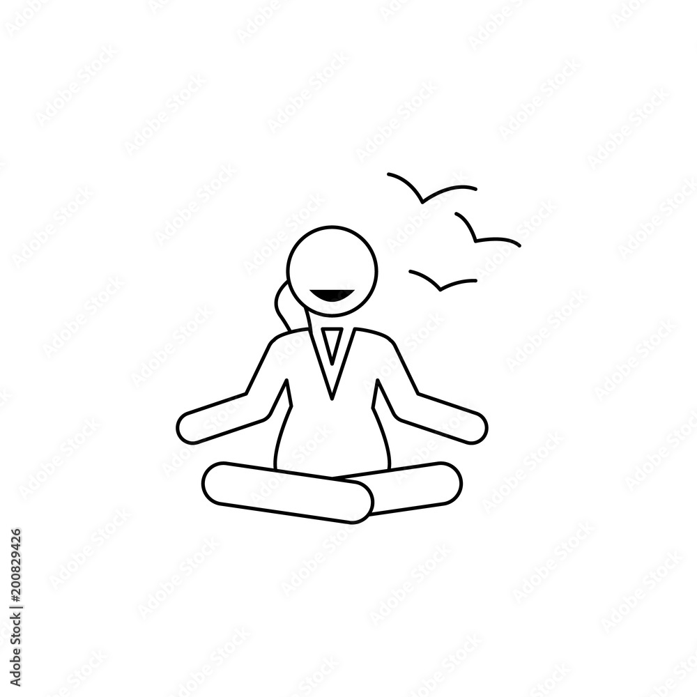 Poster business lady meditating icon. element of business lady different state for mobile concept and web a